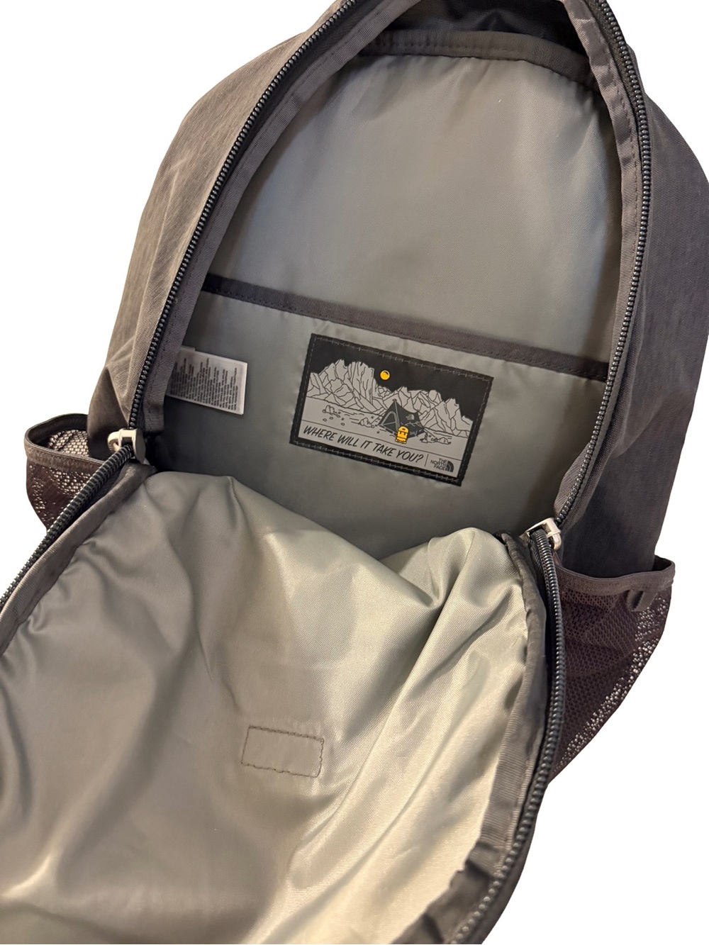 The North Face Vault Backpack Grey Heather/Cardinal Red Daypack - Picture 7 of 8